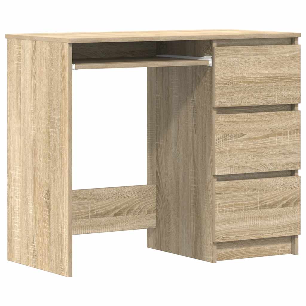 Bureau 90x45x76 cm bewerkt hout sonoma eikenkleurig is nu te koop bij PeponiXL, paradijselijk wonen!