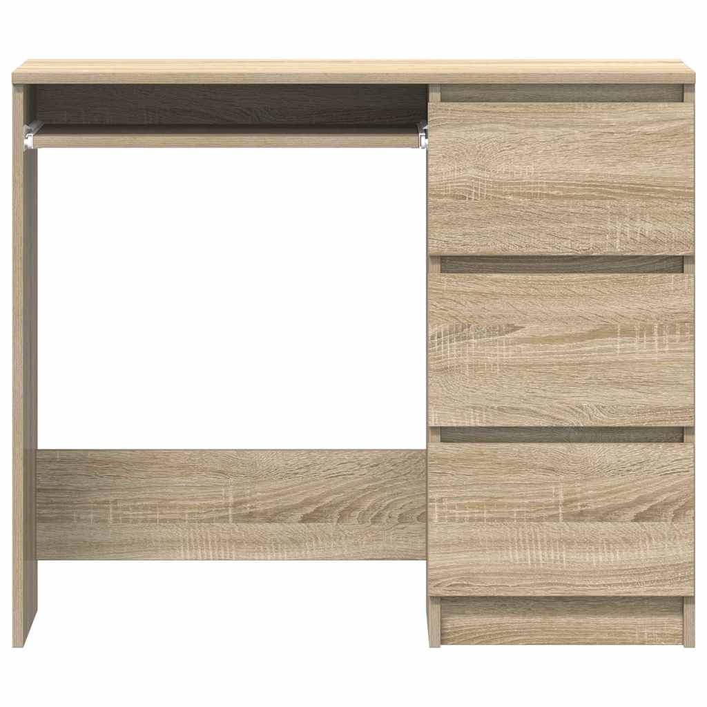 Bureau 90x45x76 cm bewerkt hout sonoma eikenkleurig is nu te koop bij PeponiXL, paradijselijk wonen!