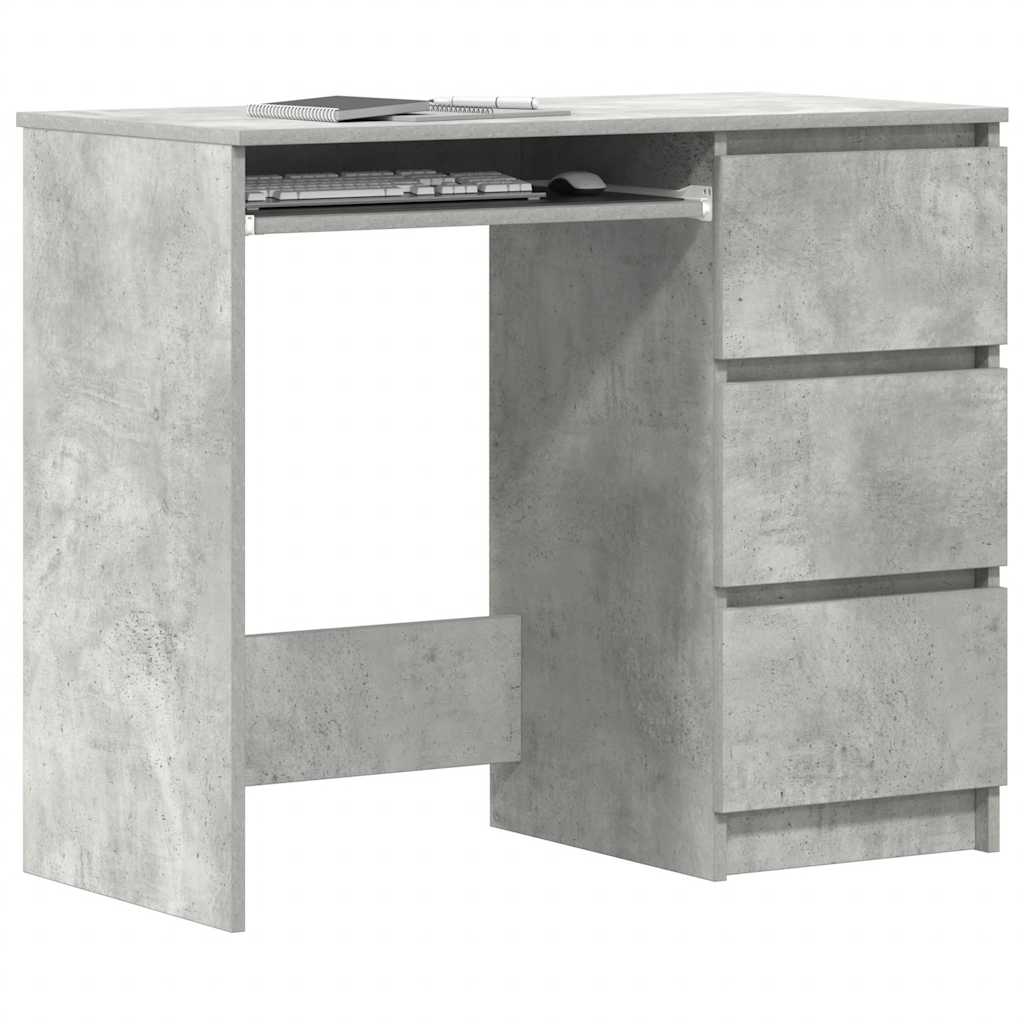 Bureau 90x45x76 cm bewerkt hout betongrijs is nu te koop bij PeponiXL, paradijselijk wonen!