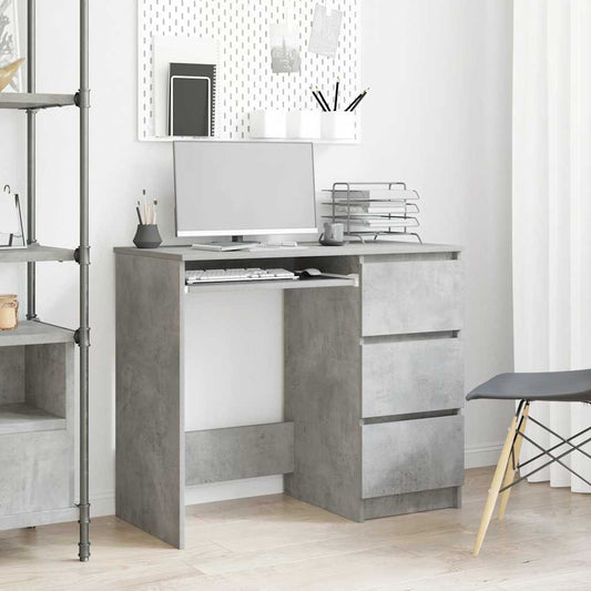 Bureau 90x45x76 cm bewerkt hout betongrijs is nu te koop bij PeponiXL, paradijselijk wonen!