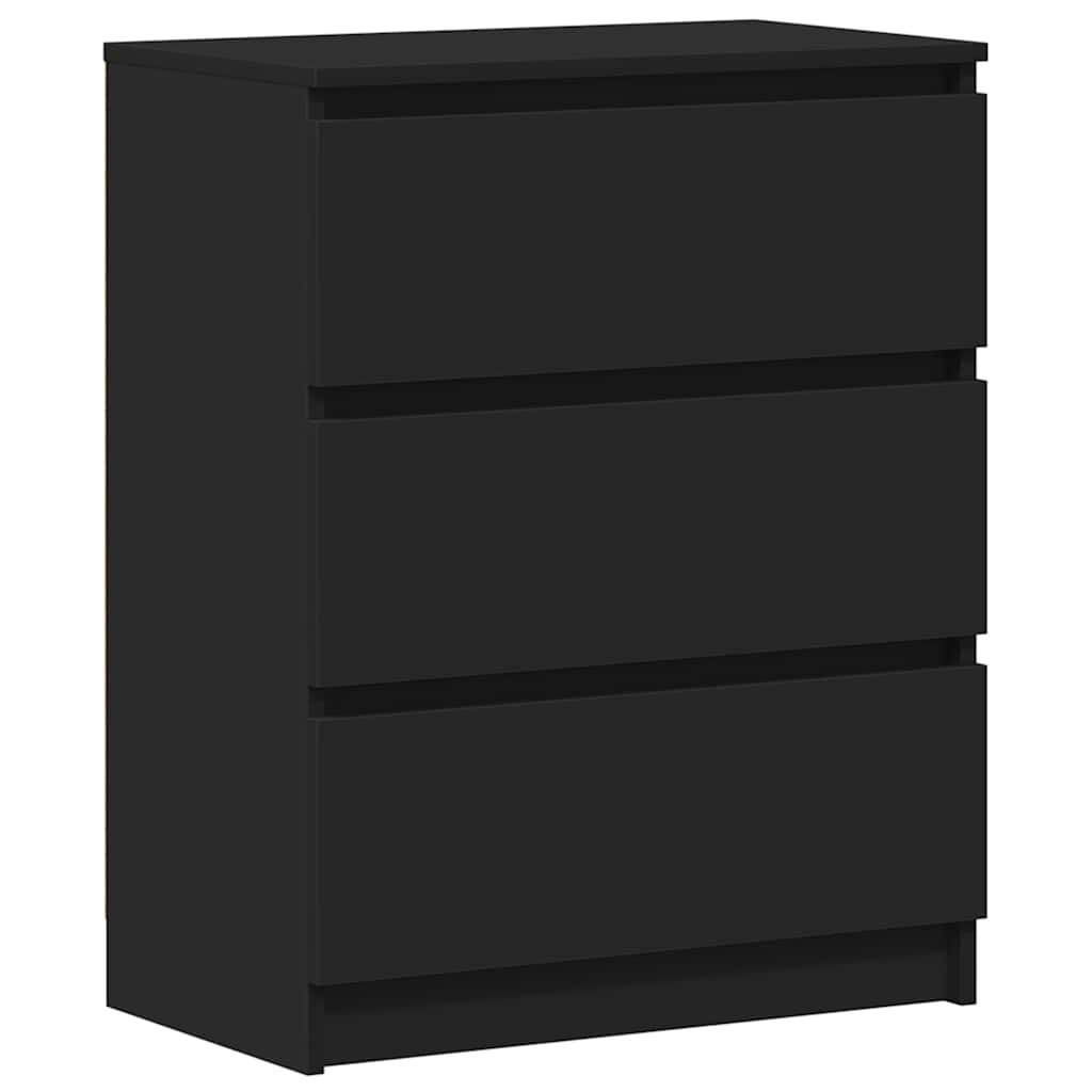 Dressoir 60x35x76 cm bewerkt hout zwart is nu te koop bij PeponiXL, paradijselijk wonen!