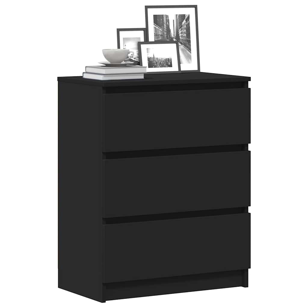 Dressoir 60x35x76 cm bewerkt hout zwart is nu te koop bij PeponiXL, paradijselijk wonen!