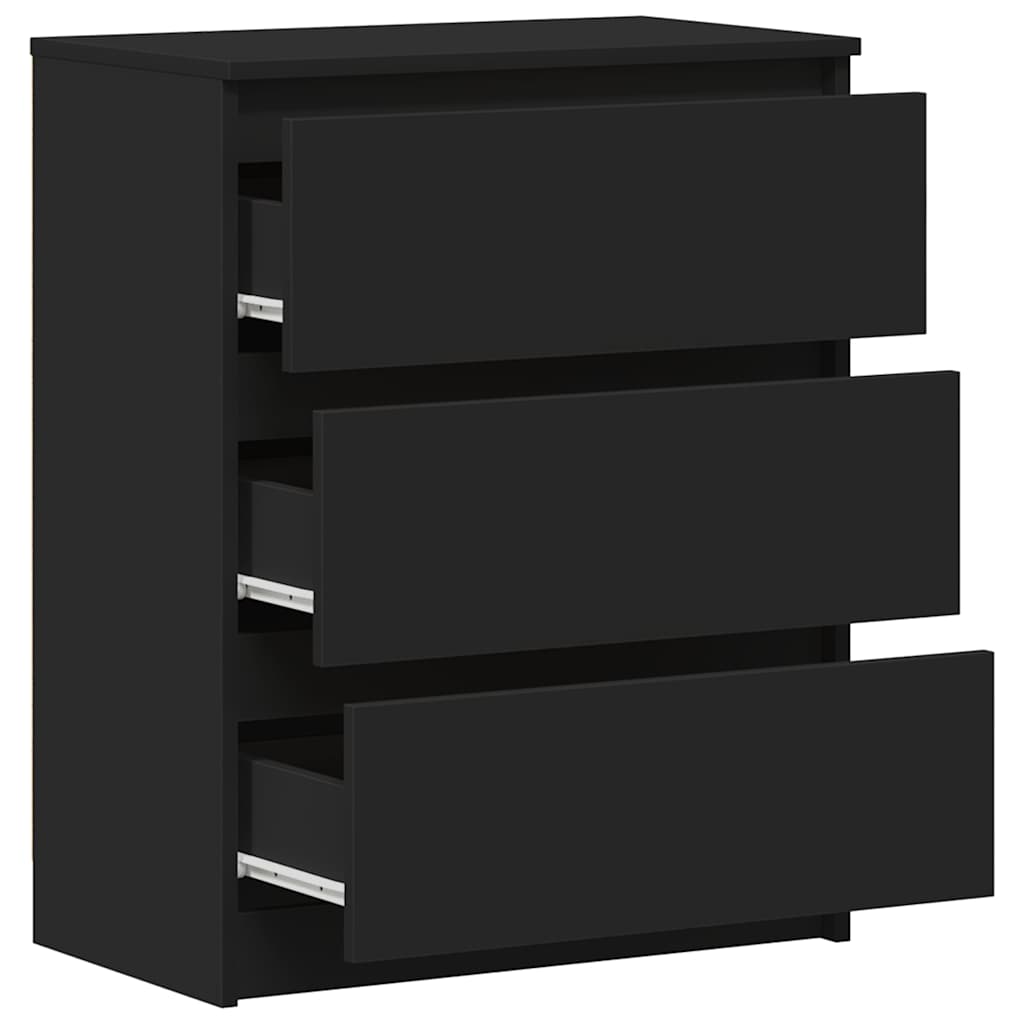 Dressoir 60x35x76 cm bewerkt hout zwart is nu te koop bij PeponiXL, paradijselijk wonen!