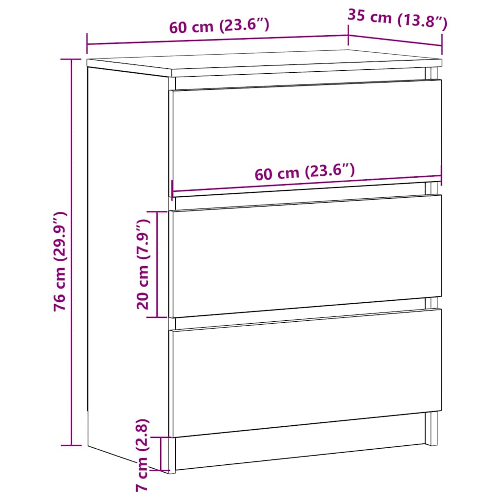 Dressoir 60x35x76 cm bewerkt hout zwart is nu te koop bij PeponiXL, paradijselijk wonen!