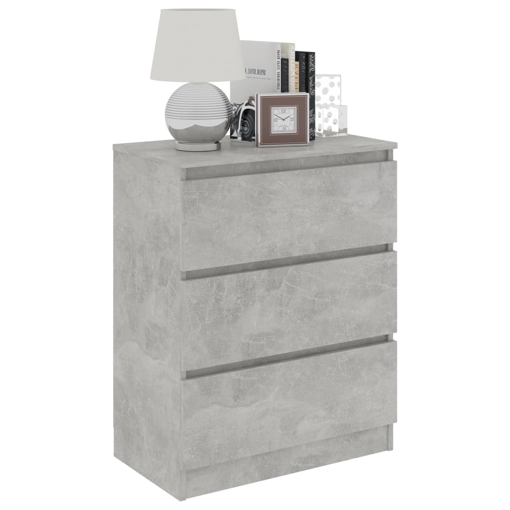 Dressoir 60x35x76 cm bewerkt hout betongrijs is nu te koop bij PeponiXL, paradijselijk wonen!