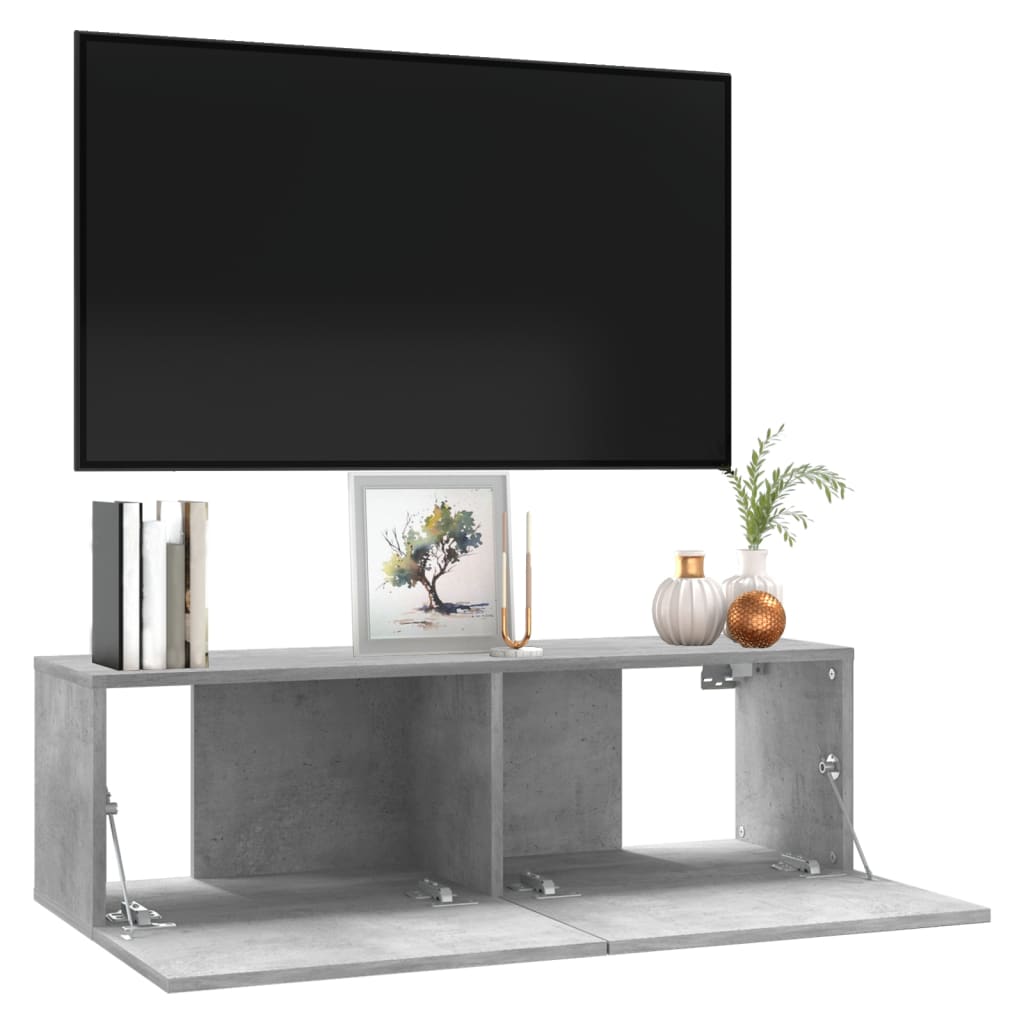 Tv-meubel 100x30x30 cm bewerkt hout betongrijs is nu te koop bij PeponiXL, paradijselijk wonen!