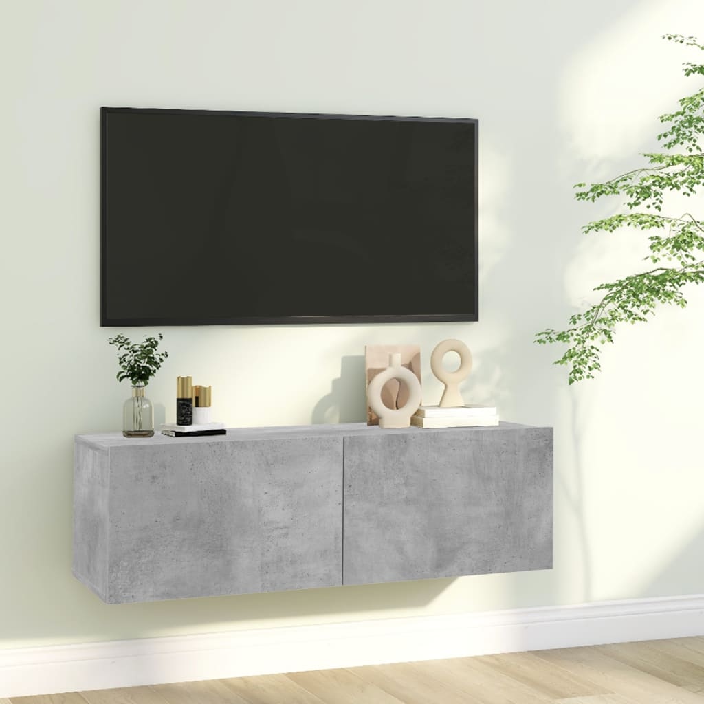 Tv-meubel 100x30x30 cm bewerkt hout betongrijs is nu te koop bij PeponiXL, paradijselijk wonen!
