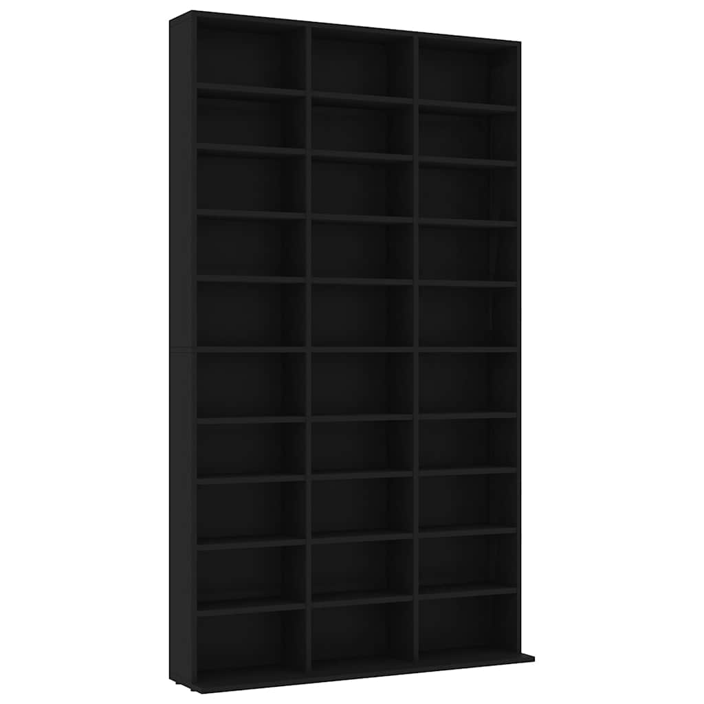 Cd-kast 102x23x177,5 cm bewerkt hout zwart