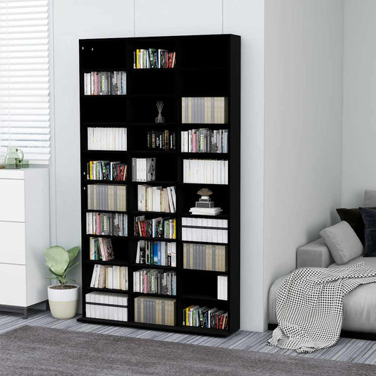 Cd-kast 102x23x177,5 cm bewerkt hout zwart is nu te koop bij PeponiXL, paradijselijk wonen!