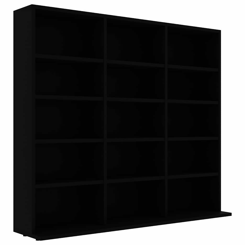 Cd-kast 100x23x89,5 cm bewerkt hout zwart