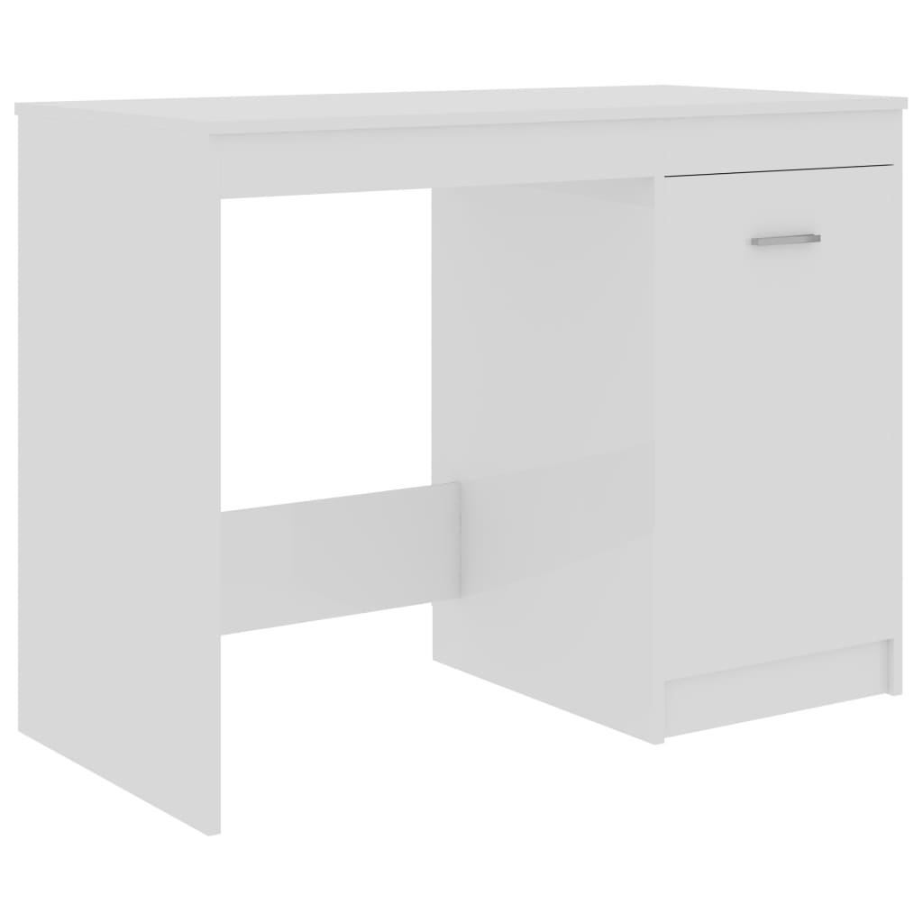 Bureau 100x50x76 cm bewerkt hout hoogglans wit is nu te koop bij PeponiXL, paradijselijk wonen!