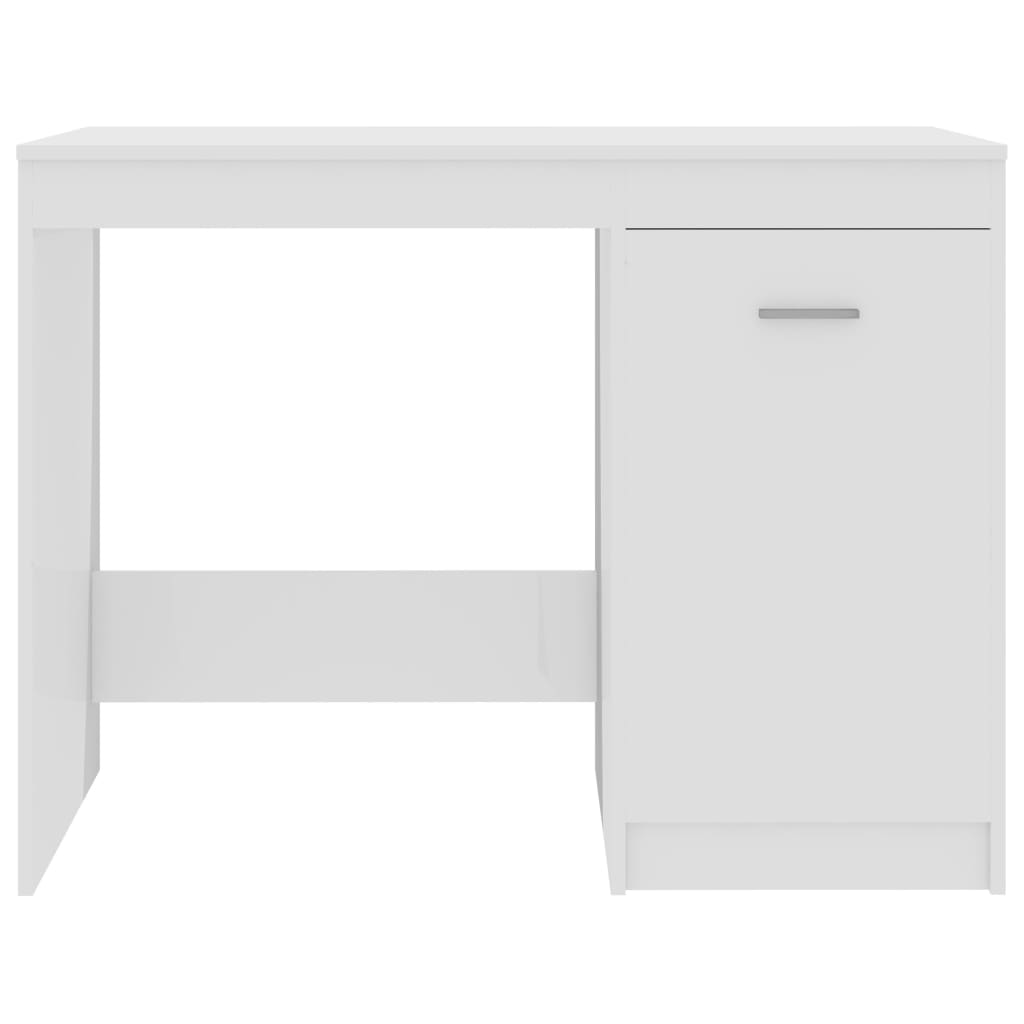 Bureau 100x50x76 cm bewerkt hout hoogglans wit is nu te koop bij PeponiXL, paradijselijk wonen!