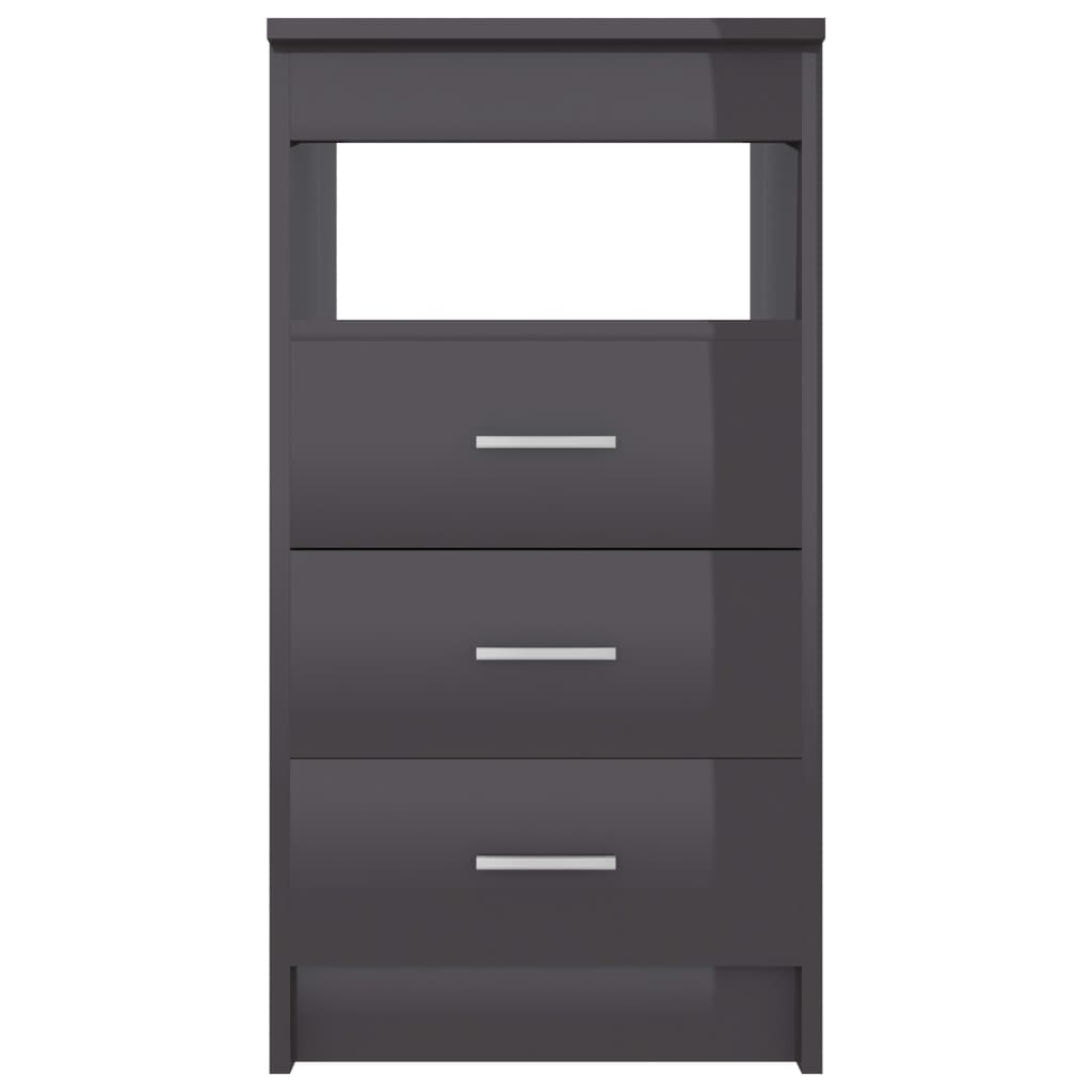 Ladekast 40x50x76 cm bewerkt hout hoogglans grijs is nu te koop bij PeponiXL, paradijselijk wonen!