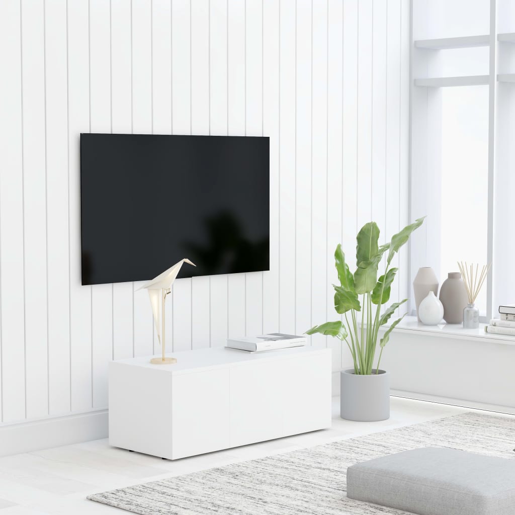 Tv-meubel 80x34x30 cm bewerkt hout wit is nu te koop bij PeponiXL, paradijselijk wonen!