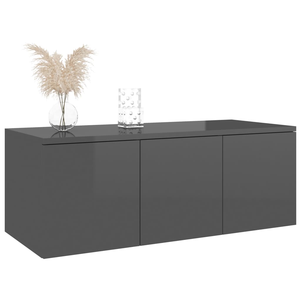 Tv-meubel 80x34x30 cm bewerkt hout hoogglans grijs is nu te koop bij PeponiXL, paradijselijk wonen!