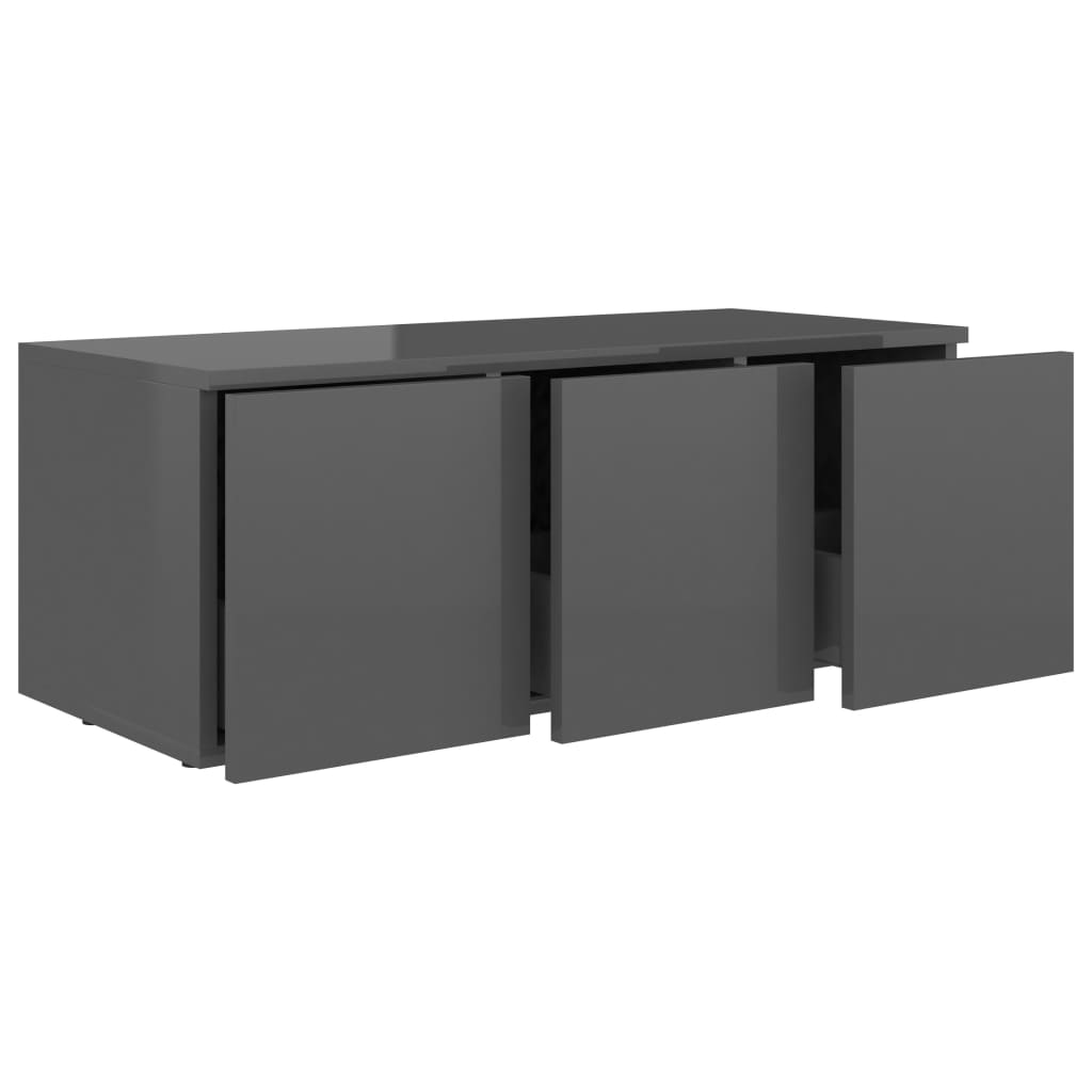Tv-meubel 80x34x30 cm bewerkt hout hoogglans grijs is nu te koop bij PeponiXL, paradijselijk wonen!