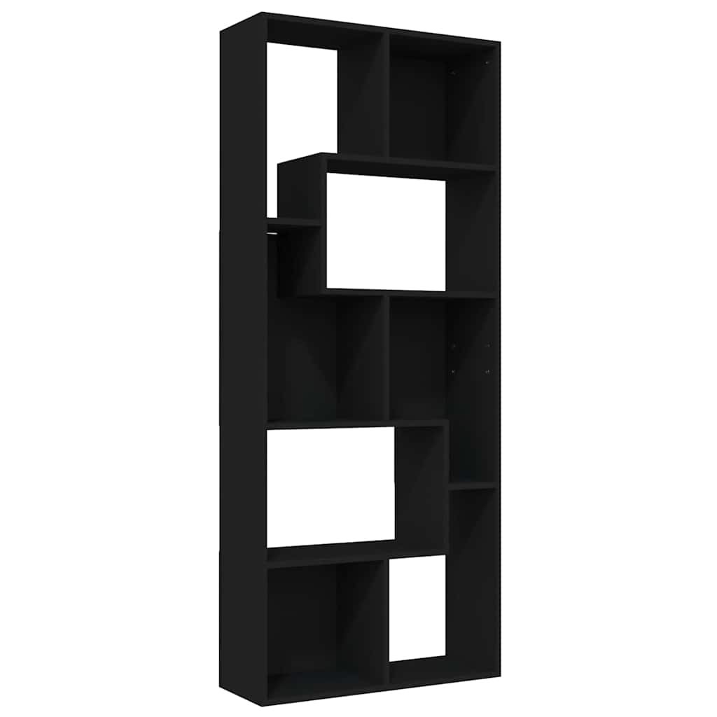 Boekenkast 67x24x161 cm bewerkt hout zwart is nu te koop bij PeponiXL, paradijselijk wonen!