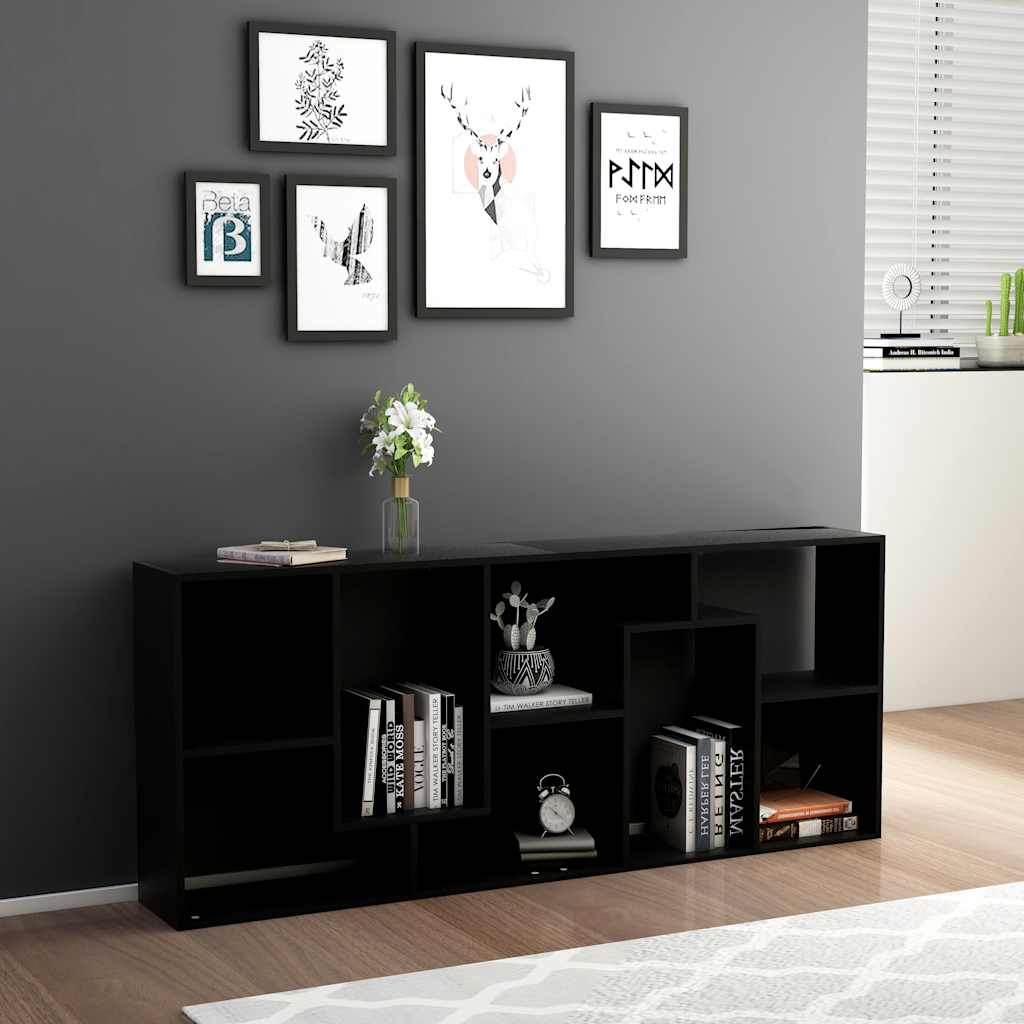 Boekenkast 67x24x161 cm bewerkt hout zwart is nu te koop bij PeponiXL, paradijselijk wonen!