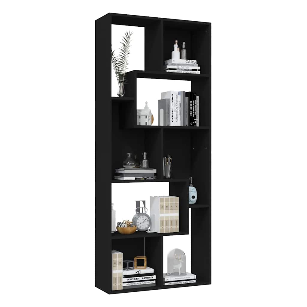 Boekenkast 67x24x161 cm bewerkt hout zwart is nu te koop bij PeponiXL, paradijselijk wonen!