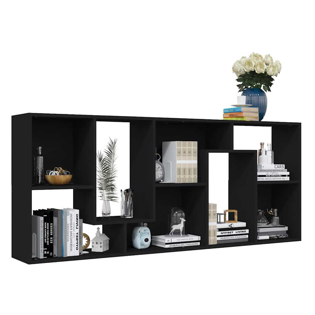 Boekenkast 67x24x161 cm bewerkt hout zwart is nu te koop bij PeponiXL, paradijselijk wonen!