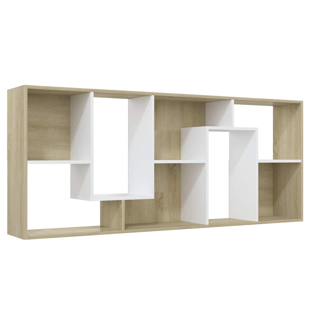 801882 vidaXL Boekenkast Wit en Sonoma Eik 67x24x161 cm Bewerkt Hout is nu te koop bij PeponiXL, paradijselijk wonen!