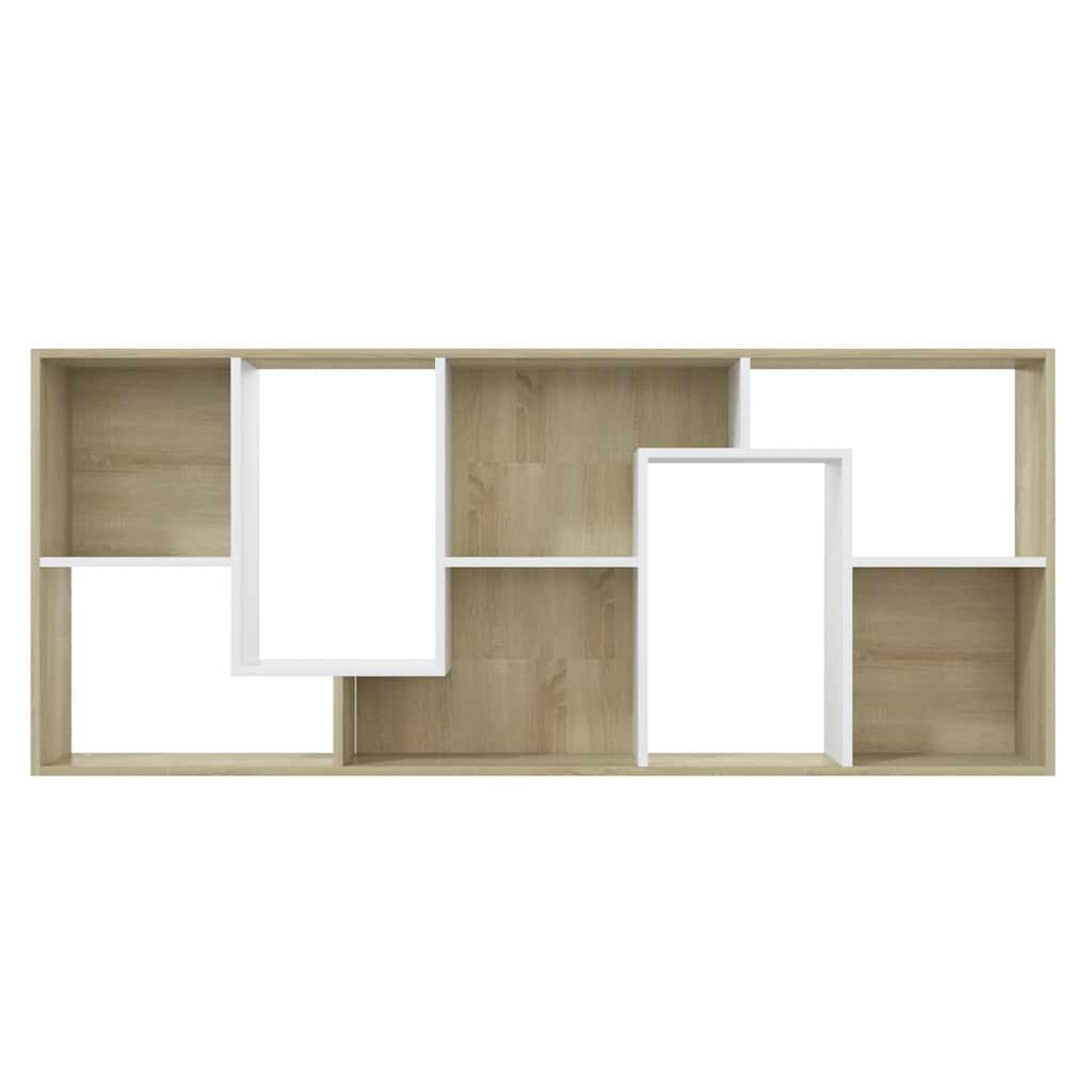 801882 vidaXL Boekenkast Wit en Sonoma Eik 67x24x161 cm Bewerkt Hout is nu te koop bij PeponiXL, paradijselijk wonen!