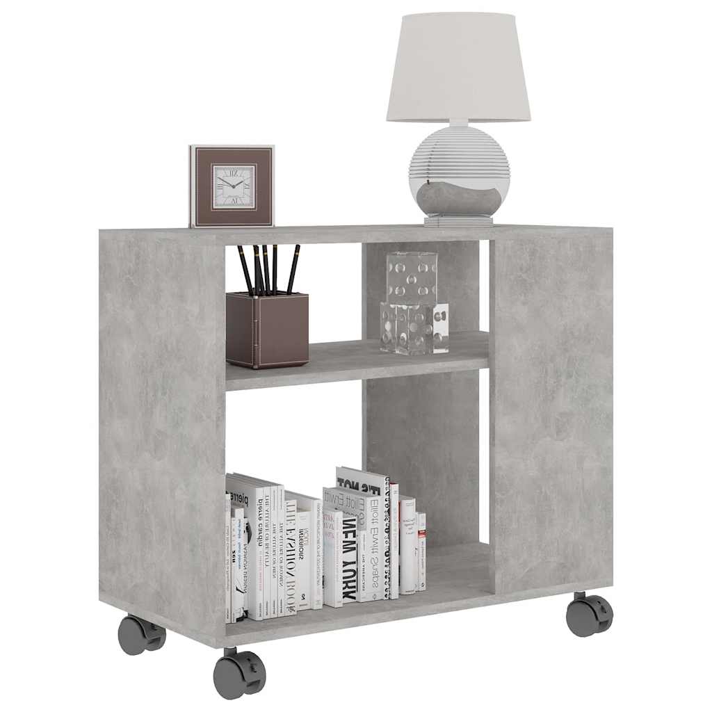 Bijzettafel 70x35x55 cm bewerkt hout betongrijs is nu te koop bij PeponiXL, paradijselijk wonen!