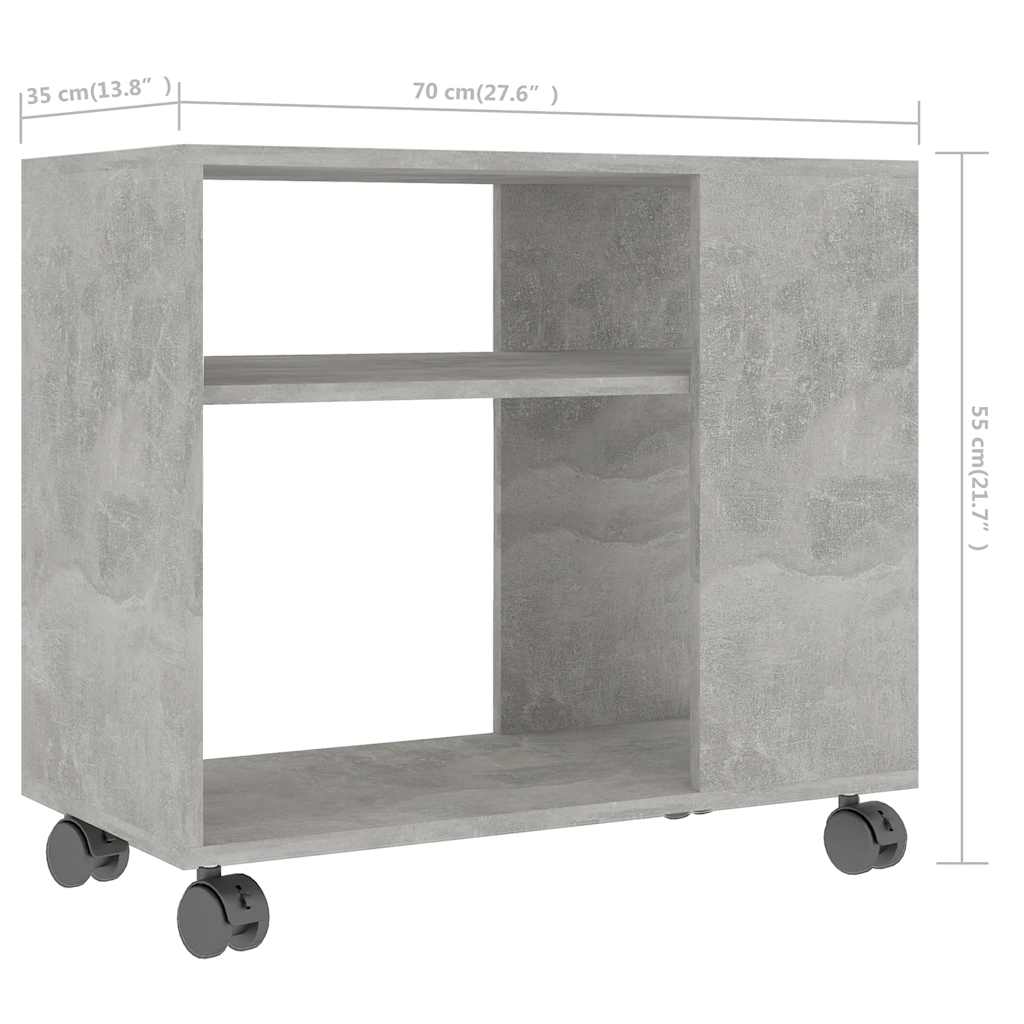 Bijzettafel 70x35x55 cm bewerkt hout betongrijs is nu te koop bij PeponiXL, paradijselijk wonen!