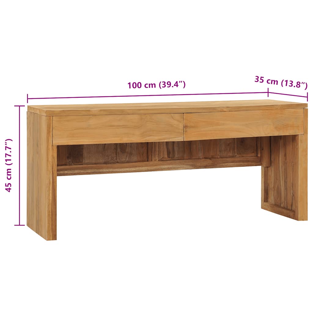 Tv-meubel 100x35x45 cm massief teakhout is nu te koop bij PeponiXL, paradijselijk wonen!
