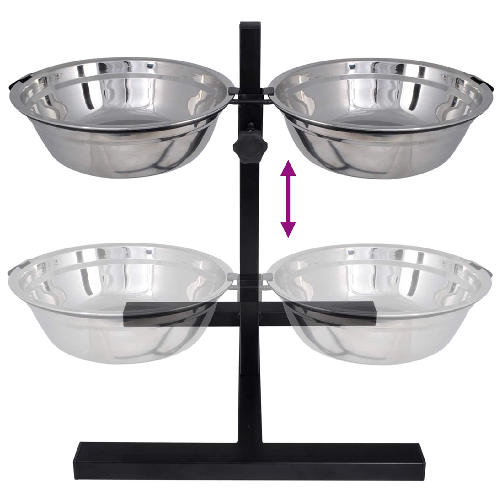 Voerstand en kom met hondenvoer Zilver en Zwart 57,5 x 26 cm is nu te koop bij PeponiXL, paradijselijk wonen!