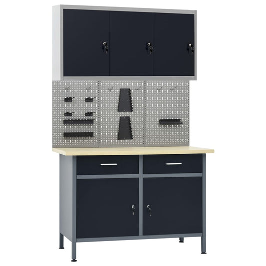 Werkbank met drie wandpanelen en een kast is nu te koop bij PeponiXL, paradijselijk wonen!