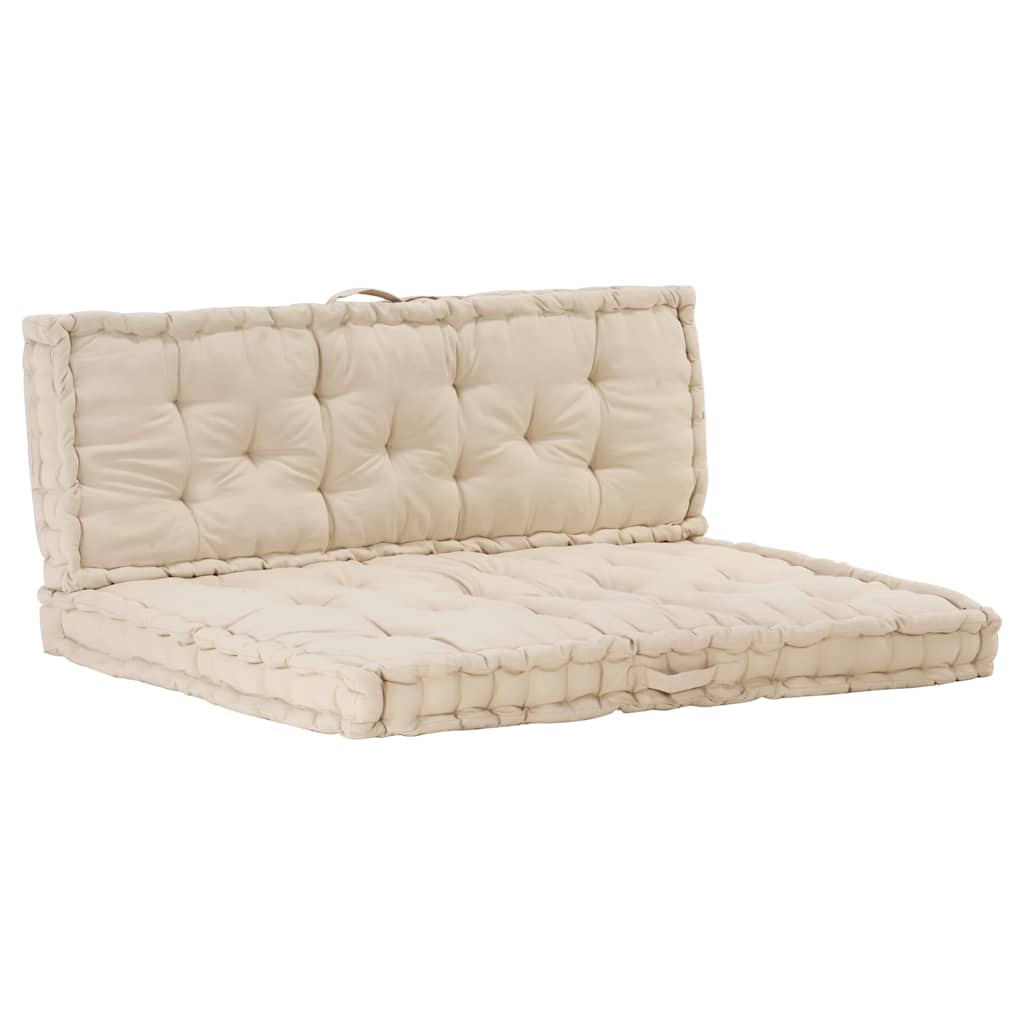 Palletvloerkussens 2 st katoen beige is nu te koop bij PeponiXL, paradijselijk wonen!