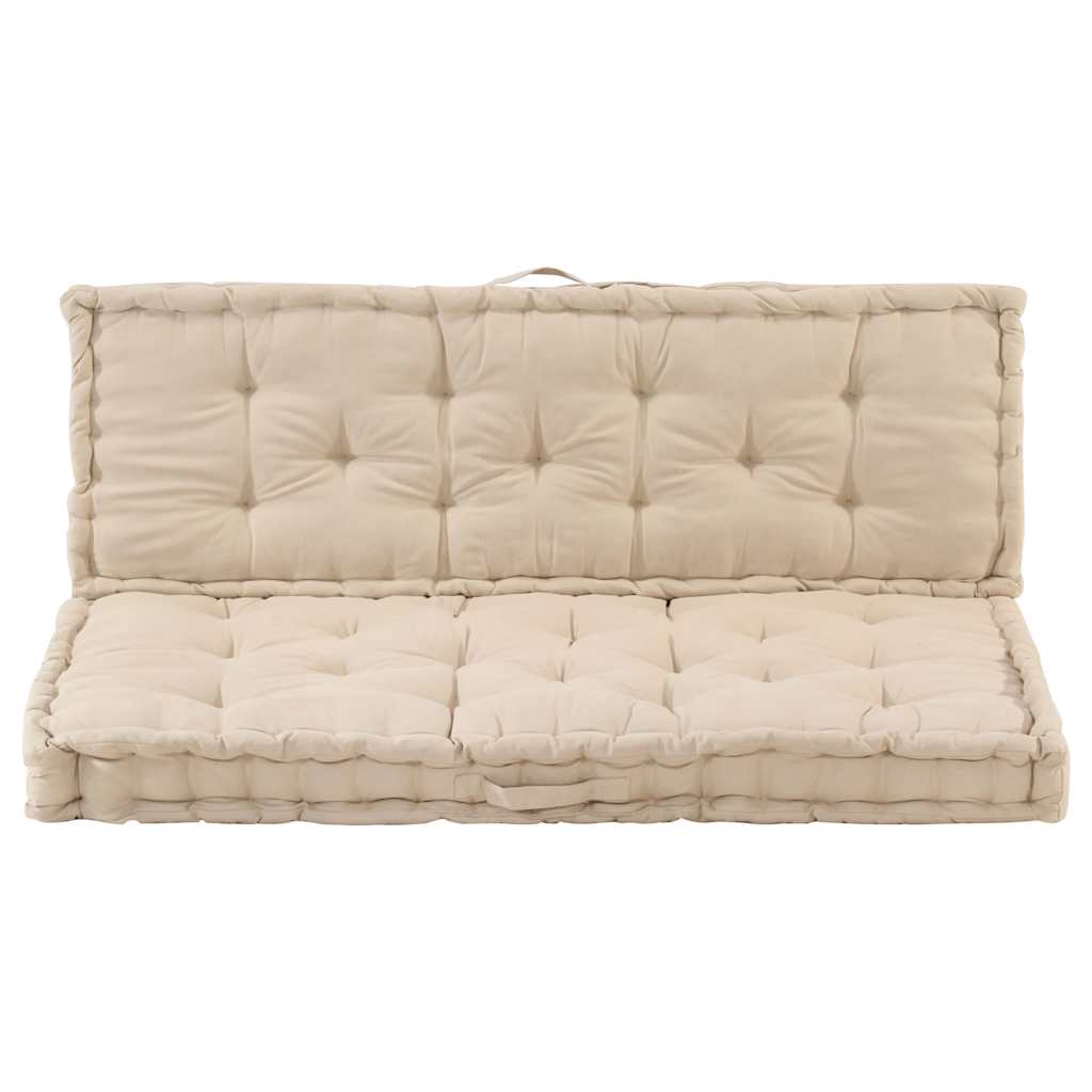 Palletvloerkussens 2 st katoen beige is nu te koop bij PeponiXL, paradijselijk wonen!