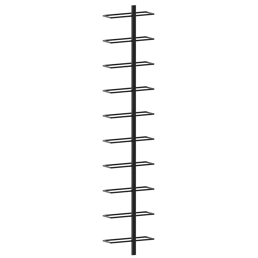 Wijnrek voor 10 flessen wandmontage metaal zwart is nu te koop bij PeponiXL, paradijselijk wonen!