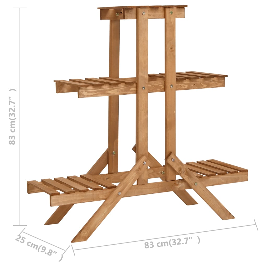 Plantenstandaard 83x25x83 cm vurenhout is nu te koop bij PeponiXL, paradijselijk wonen!