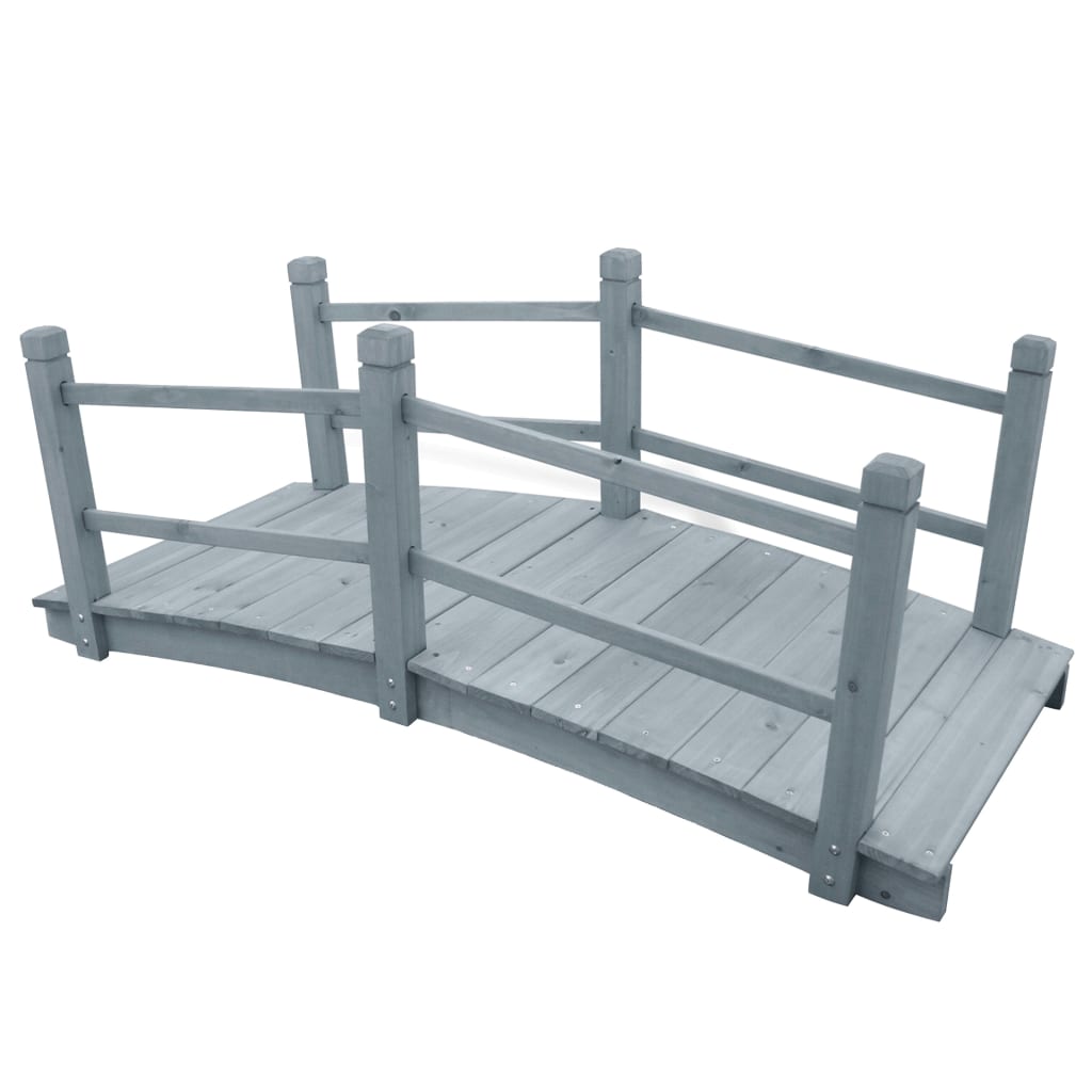 Tuinbrug 140x60x56 cm massief vurenhout grijs is nu te koop bij PeponiXL, paradijselijk wonen!