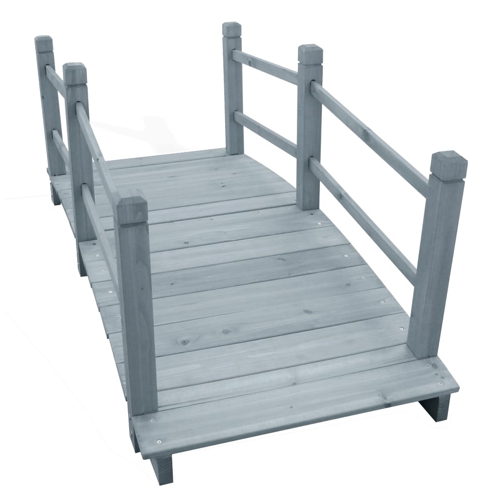 Tuinbrug 140x60x56 cm massief vurenhout grijs is nu te koop bij PeponiXL, paradijselijk wonen!