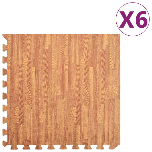 Vloermatten 6 st 2,16 ㎡ EVA-schuim houtnerfprint is nu te koop bij PeponiXL, paradijselijk wonen!