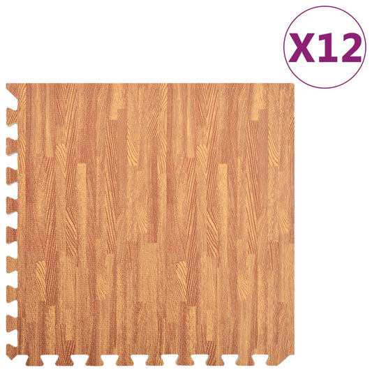 Vloermatten 12 st 4,32 ㎡ EVA-schuim houtnerfprint is nu te koop bij PeponiXL, paradijselijk wonen!