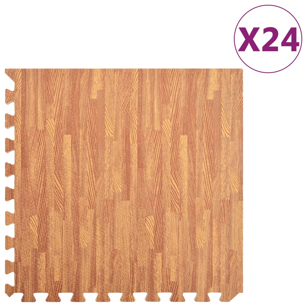 Vloermatten 24 st 8,64 ㎡ EVA-schuim houtnerfprint is nu te koop bij PeponiXL, paradijselijk wonen!