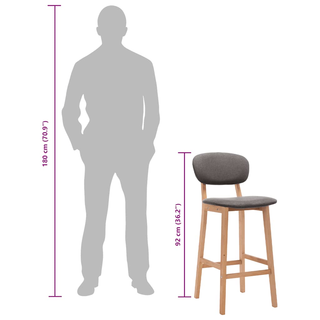 Barkrukken 2 st stof lichtgrijs is nu te koop bij PeponiXL, paradijselijk wonen!