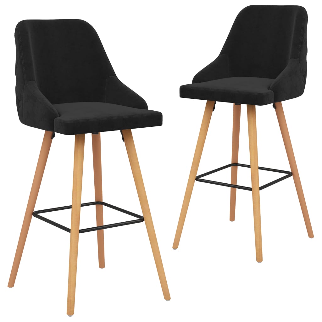 Barkrukken 2 st fluweel zwart is nu te koop bij PeponiXL, paradijselijk wonen!