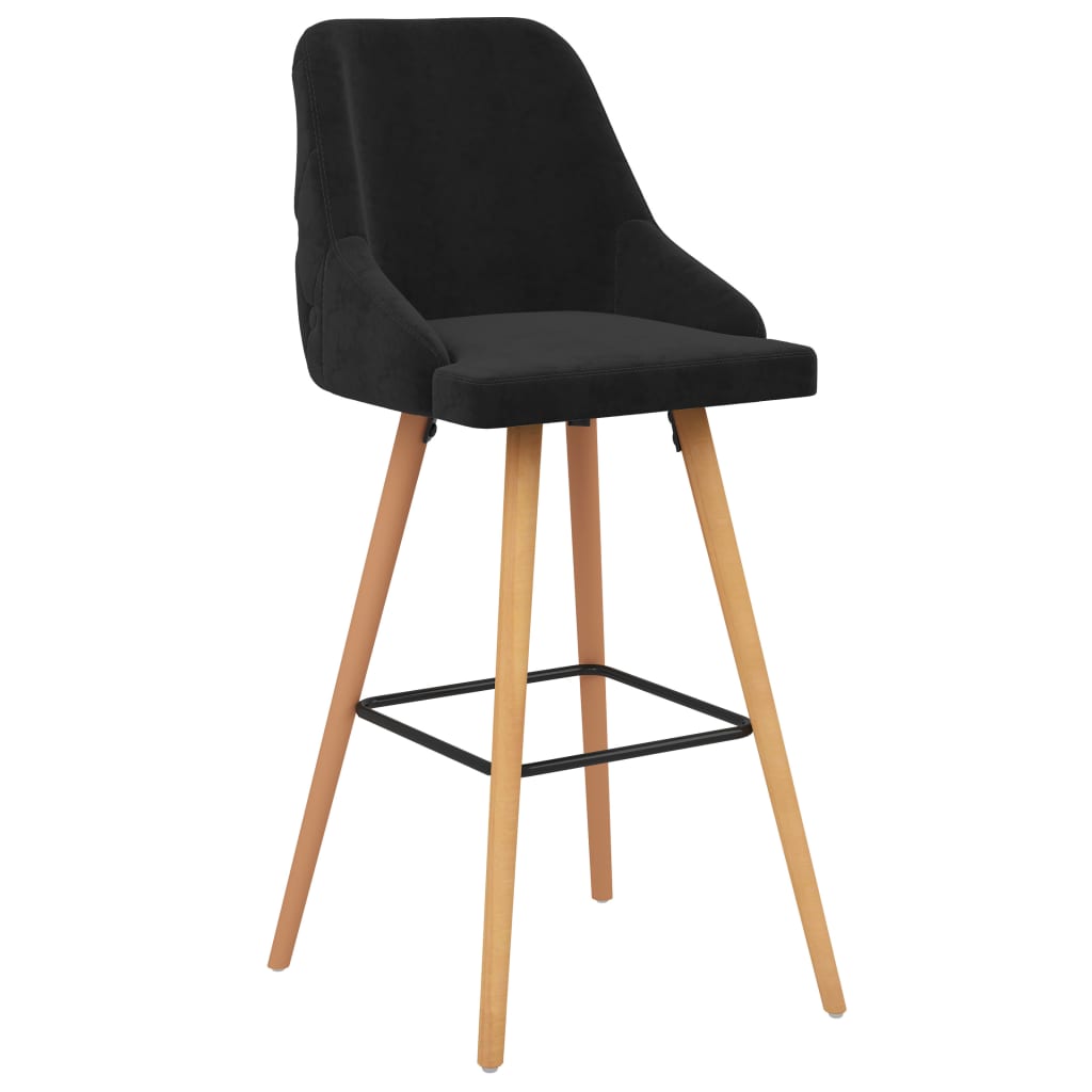 Barkrukken 2 st fluweel zwart is nu te koop bij PeponiXL, paradijselijk wonen!