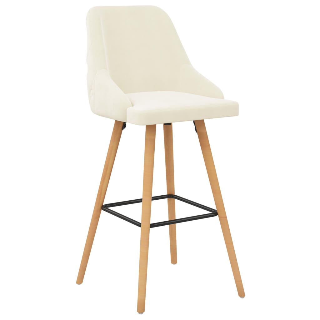 Barkrukken 2 st fluweel crèmekleurig is nu te koop bij PeponiXL, paradijselijk wonen!