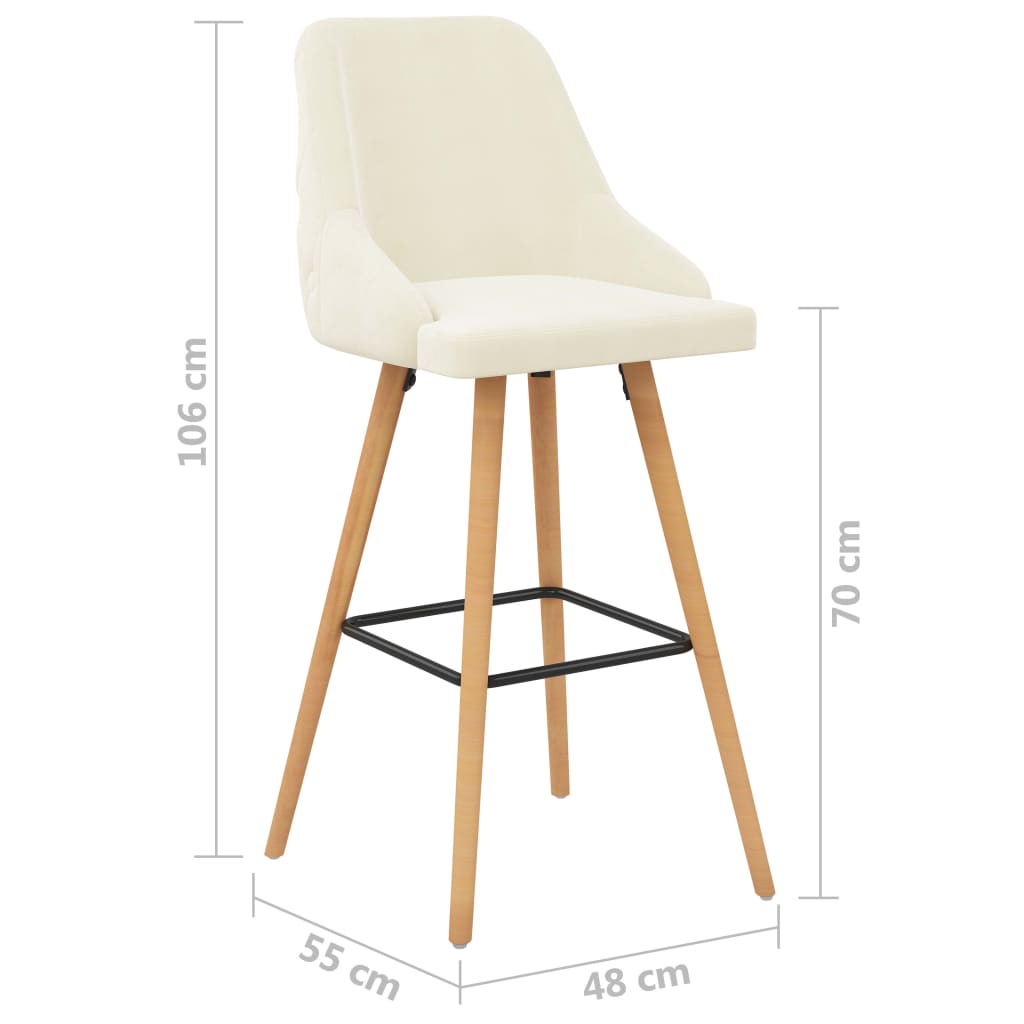 Barkrukken 2 st fluweel crèmekleurig is nu te koop bij PeponiXL, paradijselijk wonen!