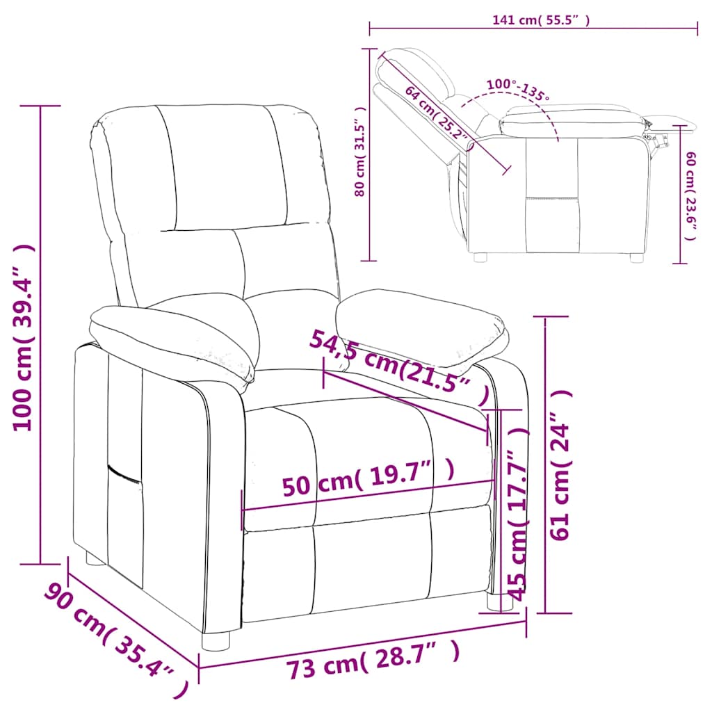 Fauteuil verstelbaar stof donkerbruin is nu te koop bij PeponiXL, paradijselijk wonen!