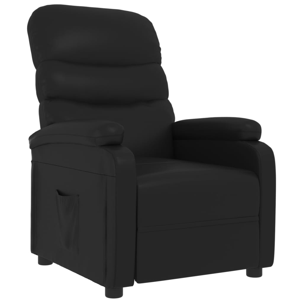 Fauteuil verstelbaar kunstleer zwart is nu te koop bij PeponiXL, paradijselijk wonen!
