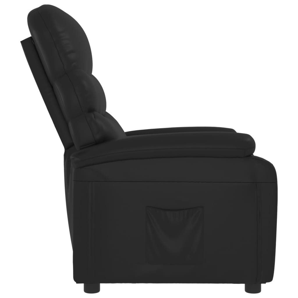 Fauteuil verstelbaar kunstleer zwart is nu te koop bij PeponiXL, paradijselijk wonen!