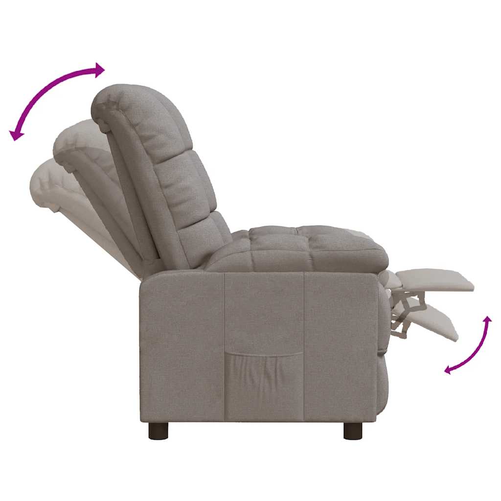 Fauteuil verstelbaar stof taupe is nu te koop bij PeponiXL, paradijselijk wonen!