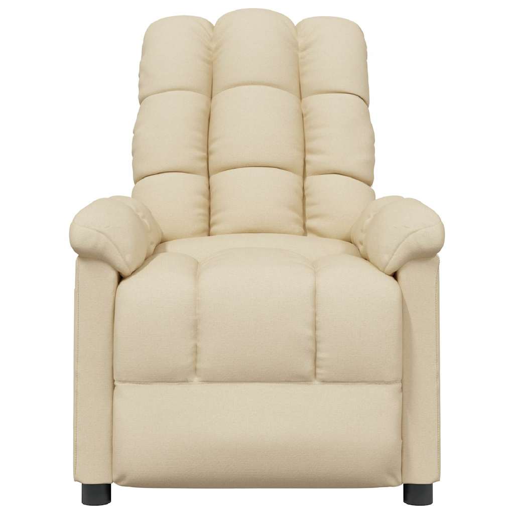 Fauteuil verstelbaar stof crèmekleurig